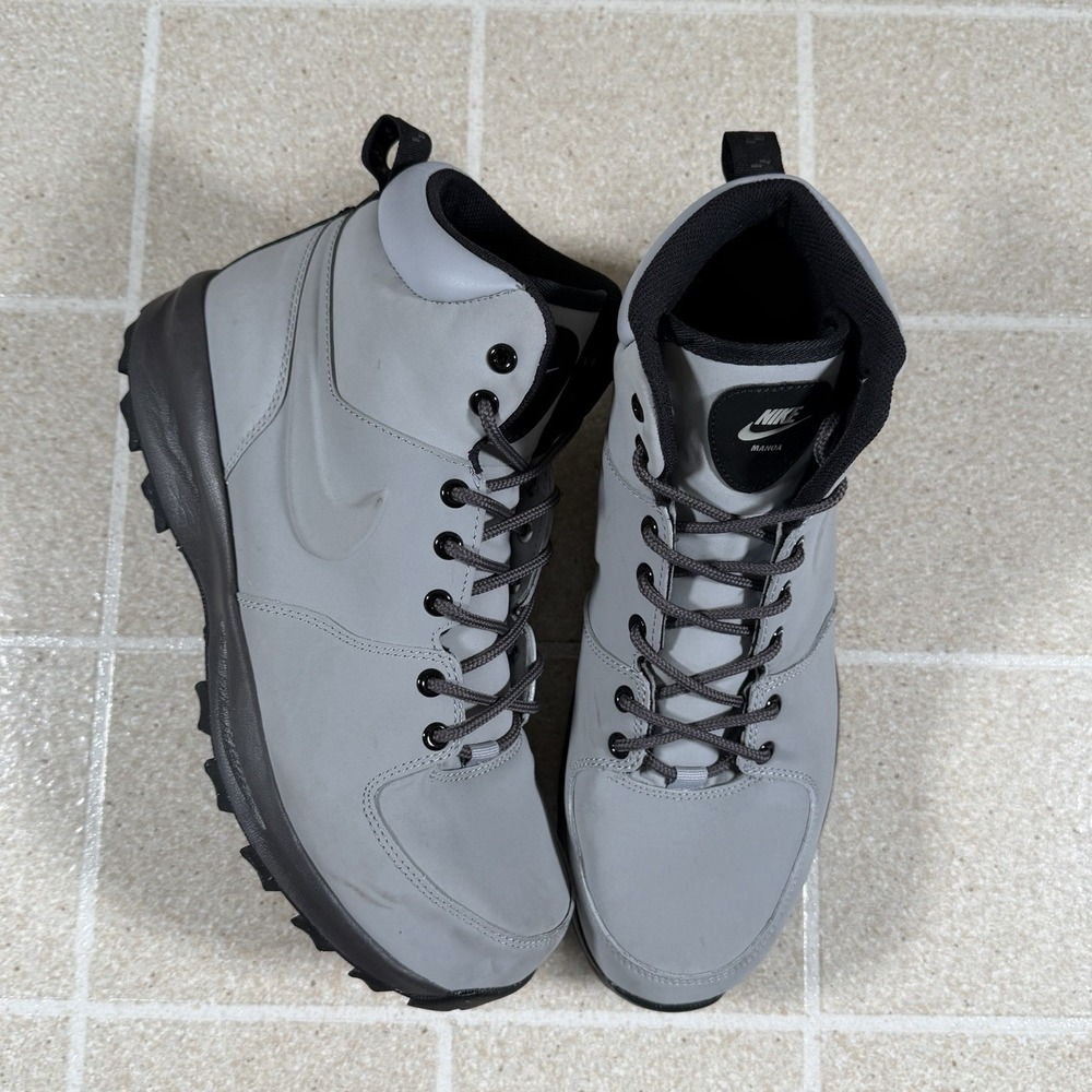 Nike Manoa Boots Mens 11 Grey 454350-004 Mid Top Hiking Work Shoe